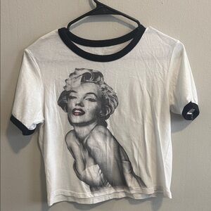 Women's Marilyn Monroe White Graphic Tee